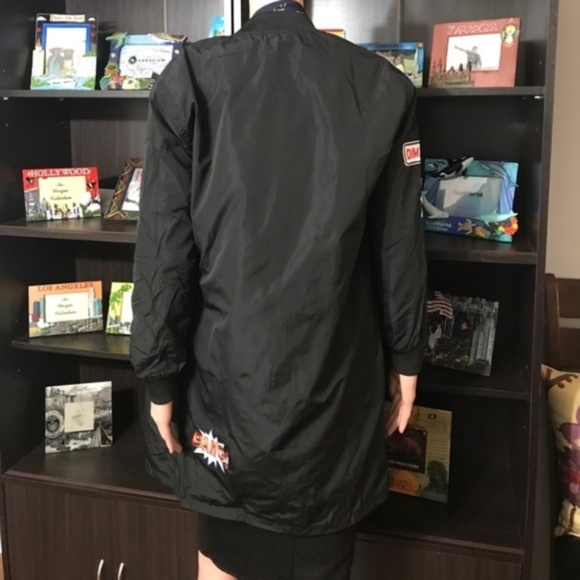 Patch Long Bomber Jacket - Picture 4 of 8